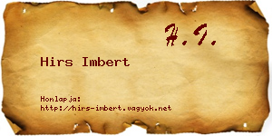 Hirs Imbert névjegykártya